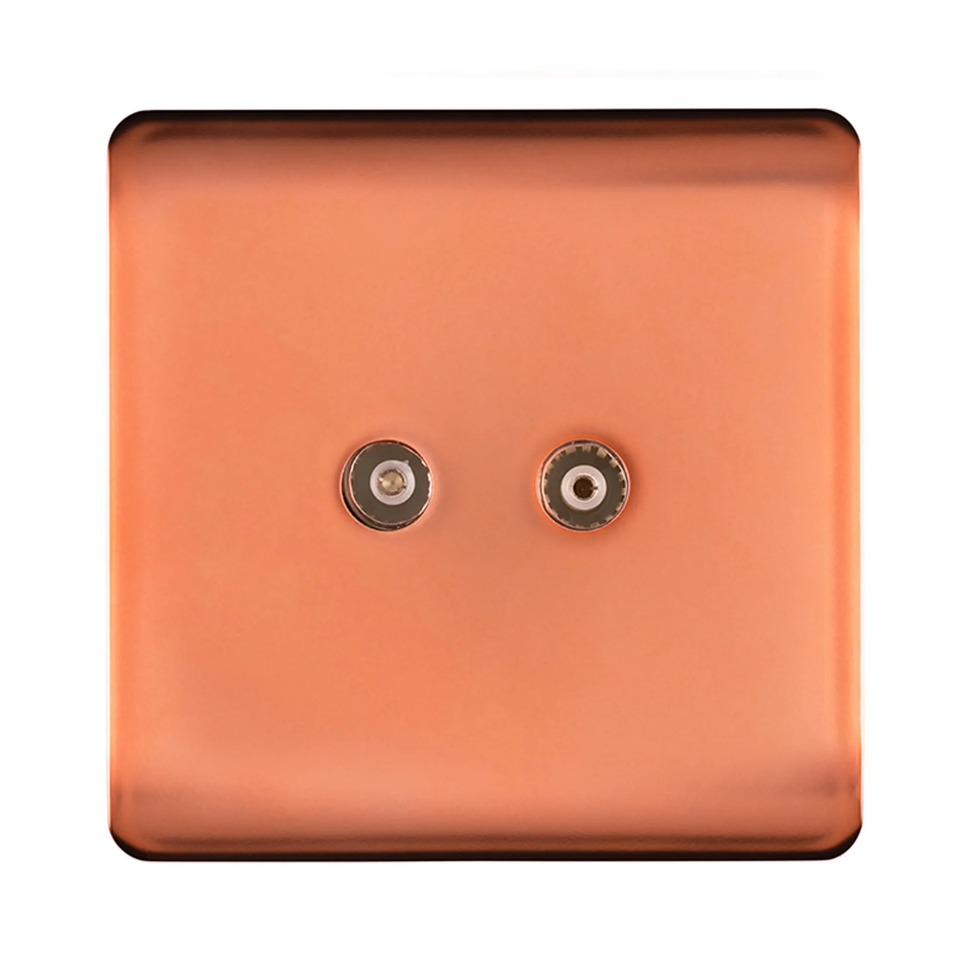 Twin TV Co-Axial Outlet Copper